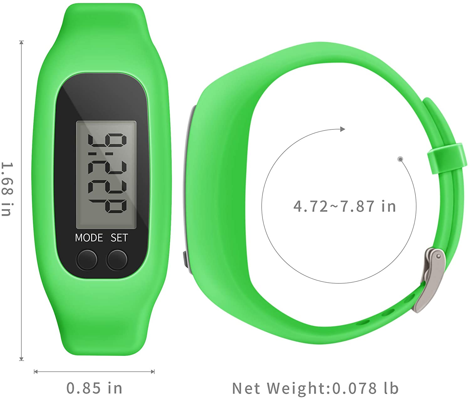 Fitness Tracker Horloge, Eenvoudig Bediening Walking Running Stappenteller Met Calorie Branden En Stappen Tellen