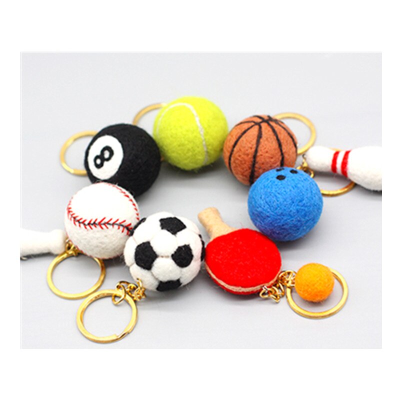 Basketball Football Tennis Pendant wool needlepoint kit wool felt needle felting decoration craft needlecraft DIY handmade