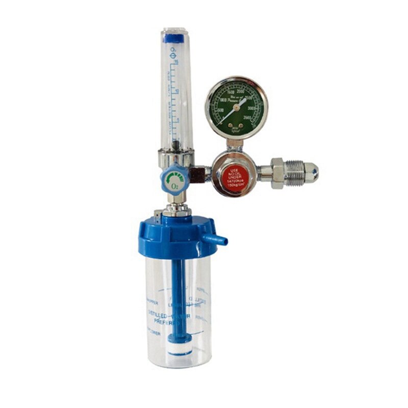 GTBL 2Pcs Oxygen Pressure Regulator Inhalator Gauge O2 Pressure Reducing Valve G5/8 Flow Meter Absorber Buoy Type Inhalator