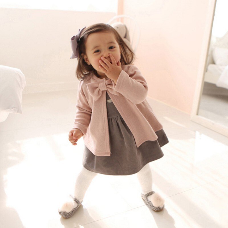 Children Jackets Autumn Winter Baby Little Bow Child Coat Girl Outerwear Jackets For Girls Bow Girl Clothes 0-3T