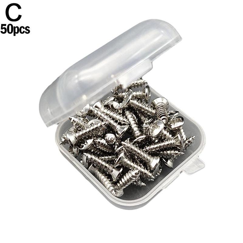 Screw Electric Guitar Guard Plate Mounting Screw Electric Box Screw Panel With 3*12mm*50pcs Fixing Socket Screw Bass V6k6: silver