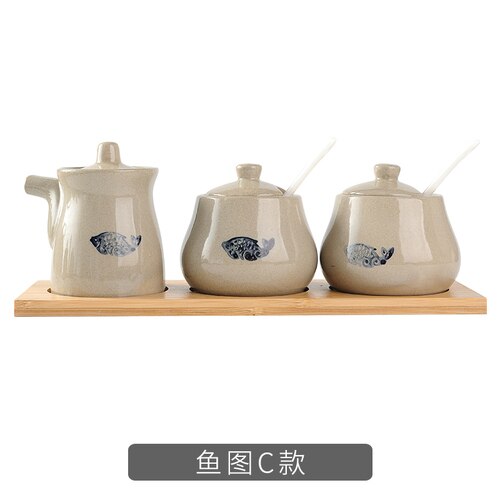 Vintage Kruiden Pot Set Spice Jars Azijn Fles Huishouden Keukengerei Porselein Mini Zout En Peper Shakers: K