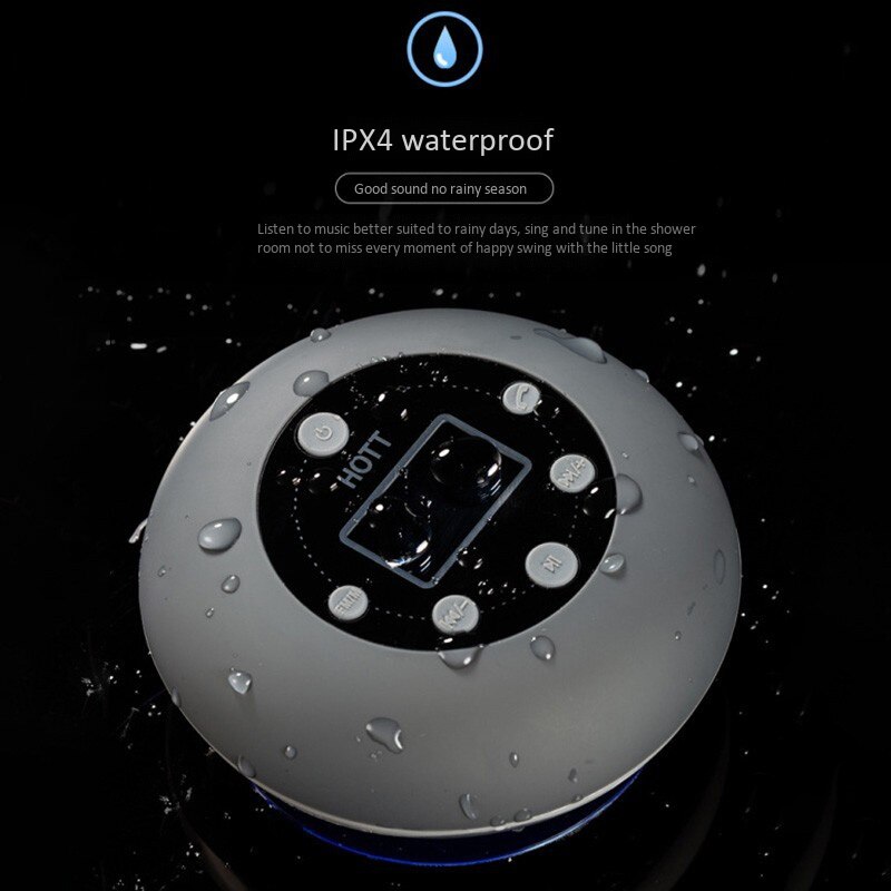Radio de douche Bluetooth 5.0, haut-parleur, sans fil, étanche, salle de bain, musique DAB, 10 heures, affichage de l'horloge LCD, carte SD