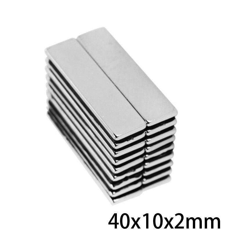 5 ~ 100 Stuks 40X10X2 Super Sterke Vel Zeldzame Aarde Magneet Dikte 2 Mm Blok Rechthoekige neodymium Magneten N35 40X10X2Mm 40*10*2 Mm