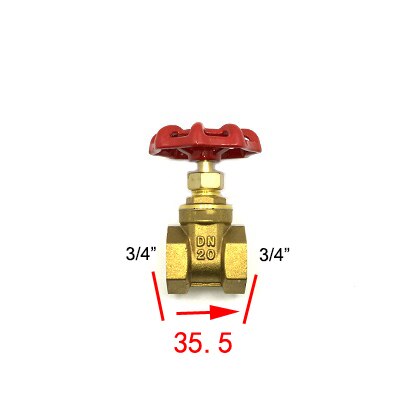 3/4" BSP Female Thread Two Way Brass Gate Valve For Water Oil Air