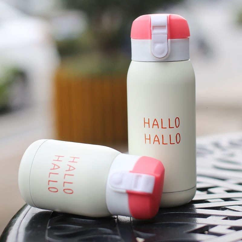 XINCHEN botella térmica creativa al aire libre portátil 200ml revestimiento de acero inoxidable adecuado para estudiantes niños frascos de vacío: R