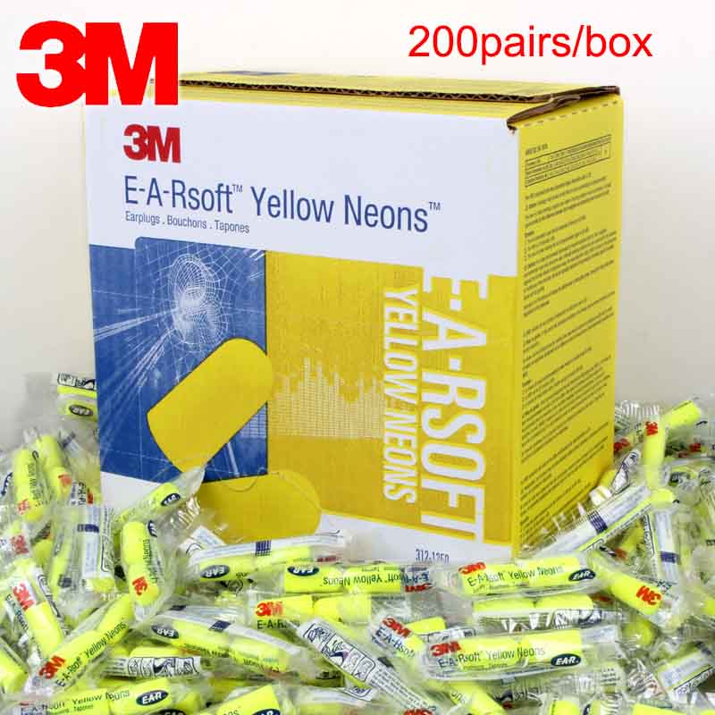 Tapones para los oídos tipo bala, accesorio de color amarillo neón, elástico, reducción de ruido, inalámbrico NRR:33dB/SNR:36dB LT086, 3M, e-a-rsoft, 312-1250