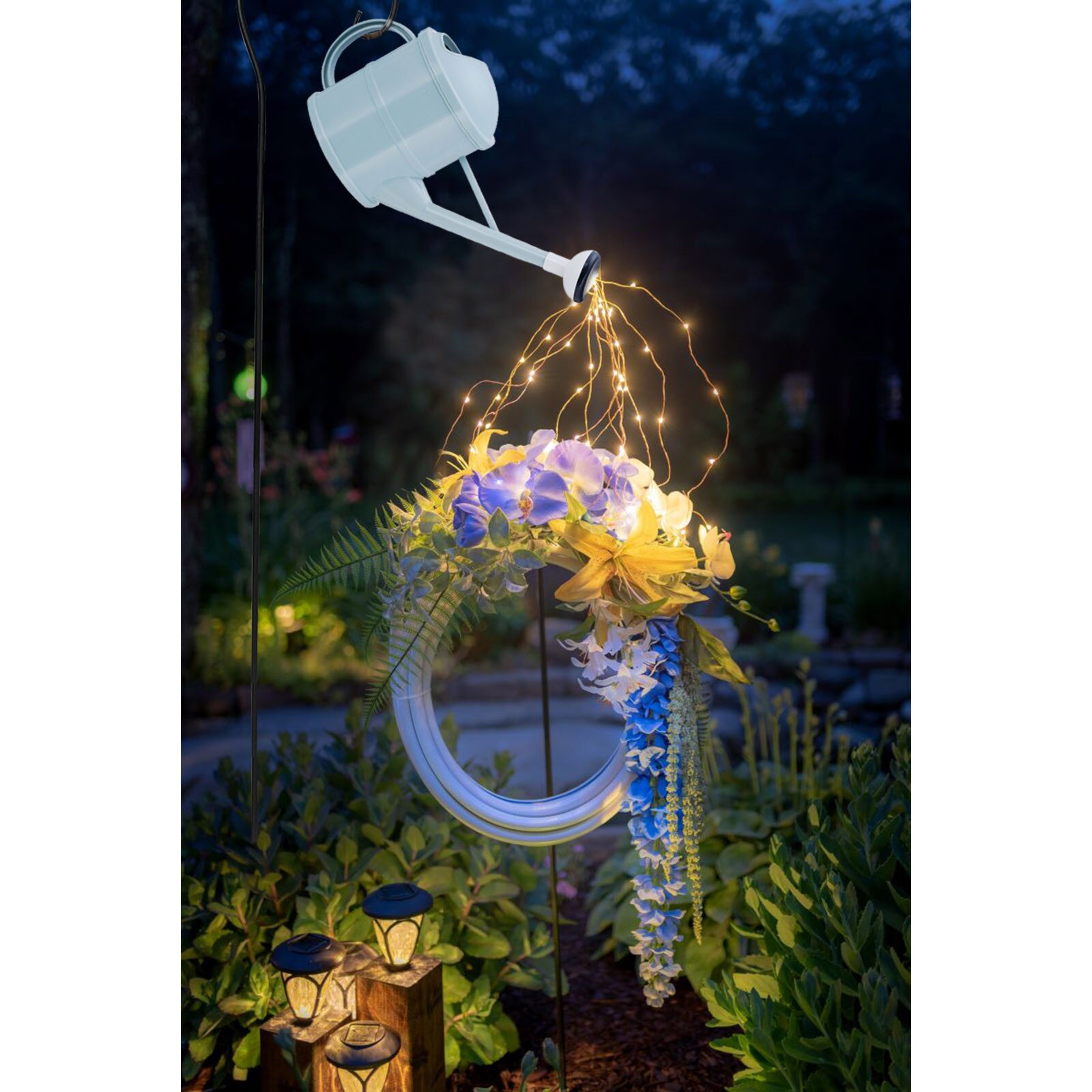 Star Douche Tuin Led Licht Decor Gieter Lichten Solar Waterval Lichten Outdoor Tuinieren Gazon Lamp Yard Romantische Decor