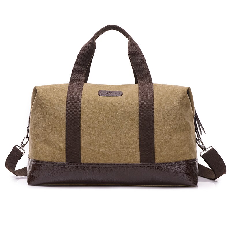 Reistassen Kvky Casual Vintage Messenger Bag Canvas Solid Unisex Grote Capaciteit Tote Cross-body Klassieke handtas: Khaki