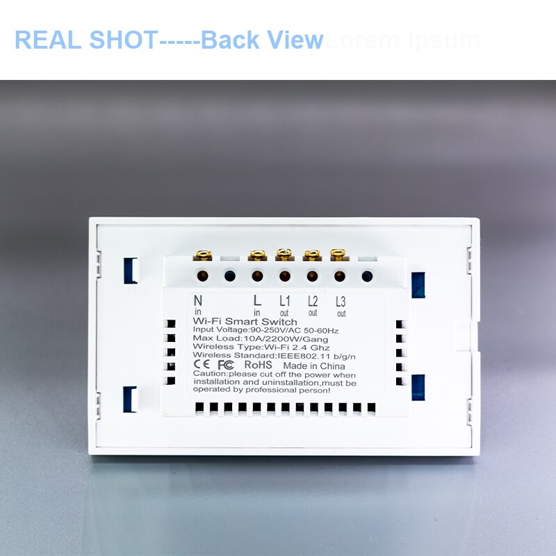 Tuya Smart Life WIFI US wall light touch switch, US crystal, glass panel App remote control Timing via Siri,Alexa,google home