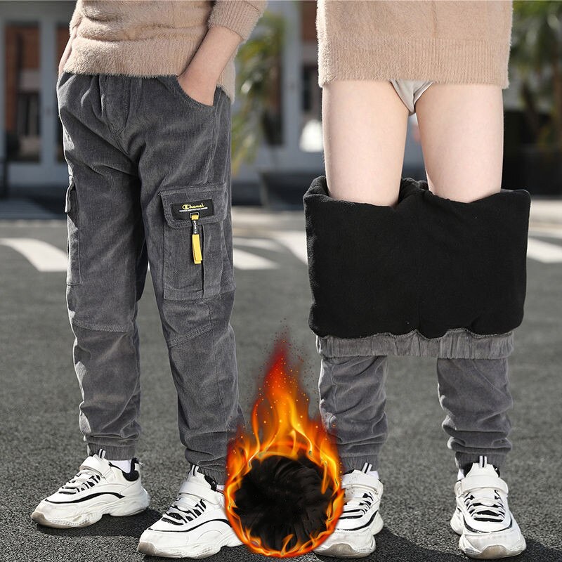 Nastolatki chłopięce spodnie bawełniane koreańskie spodnie na co dzień dzieci zimowe grube spodnie dla chłopców 4 5 6 8 10 12 lat jesienne ubrania dla dzieci chłopców