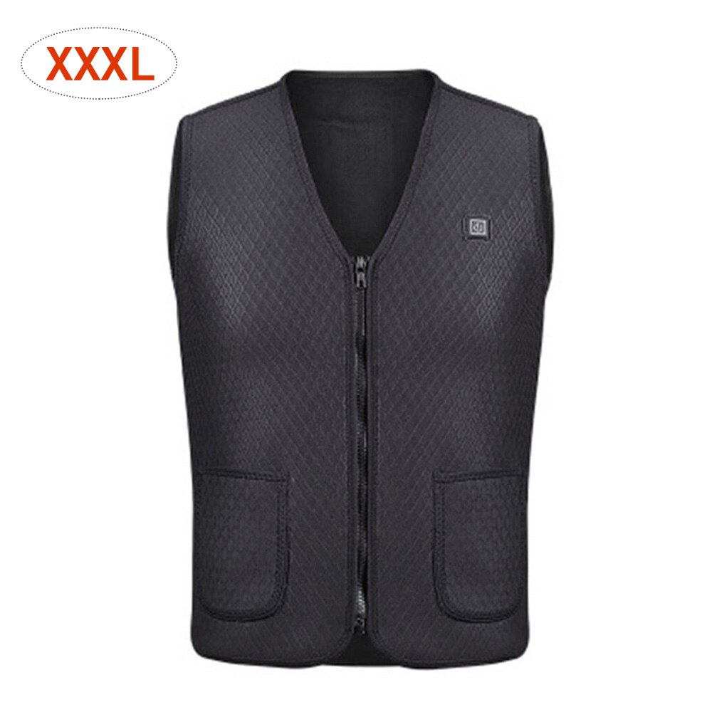 Motorfiets Verwarming Vest Universele Elektrische Usb Verwarmde Warme Vest Zwart Winter Warmer Vest Jas Voor Reizen Skiën Wandelen: XXXL