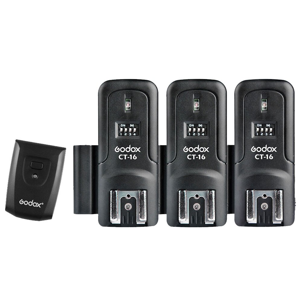 Godox CT-16 16 canali Radio Wireless Flash Trigger trasmettitore + 2x ricevitore impostato per Canon Nikon Pentax Studio Speedlite Flash: 1xT add 3x R