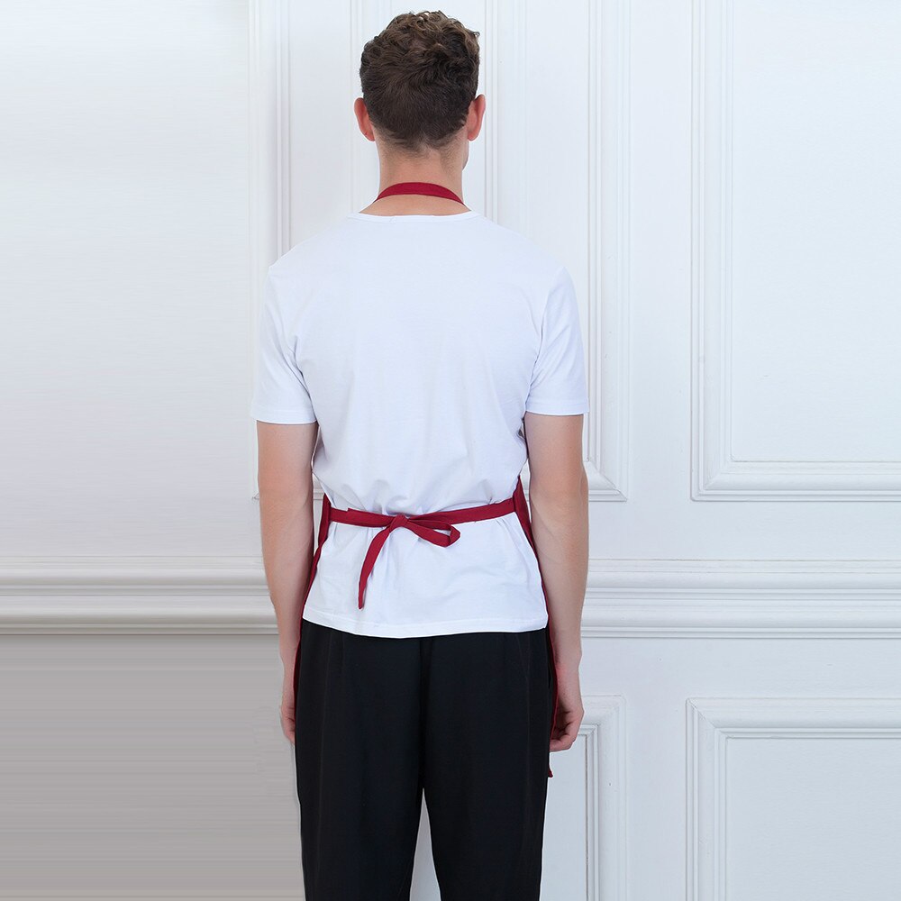 Delantal de Chef, camarero, camarera, con tirantes, cuello Halter, delantales largos, restaurante, cocina, Chef, ropa de trabajo, café, servicio de comida