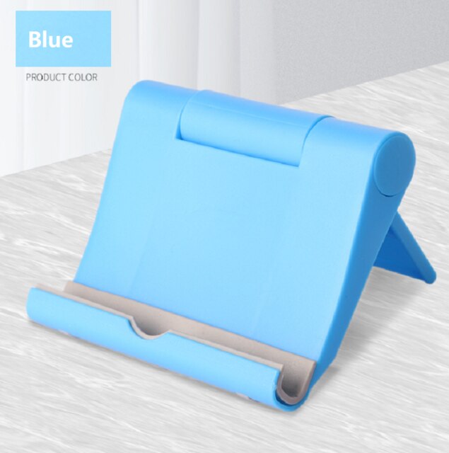 Telefoon Houder Desk Stand Mobiele Tablet Statief Mount Ondersteuning Voor Iphone Xsmax Huawei P30 Xiaomi Plastic Opvouwbare Bureau Houder: E36 Blue