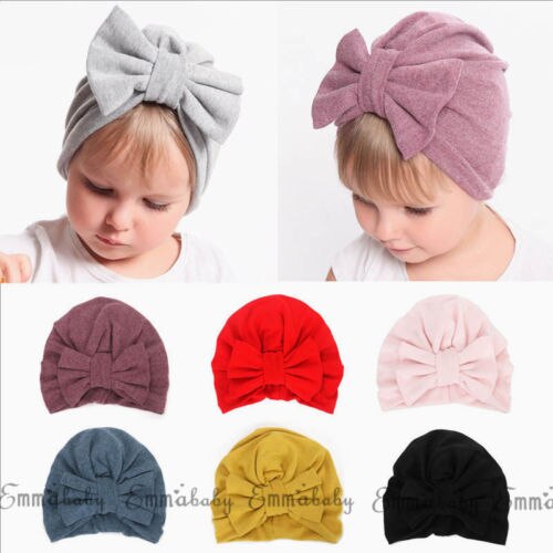 Nette Neugeborene Kleinkind Kinder Baby Jungen Mädchen BIG Bowknot Turban Schädel Caps Baumwolle Beanie Hüte Kleinkind Mädchen Elastische Winter Warm kappe