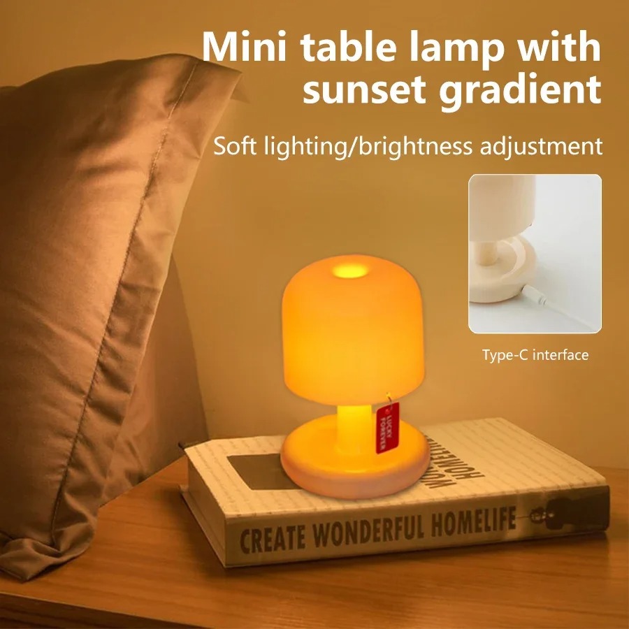 Solnedgang nattlys ledet bordlampe mini usb oppladbar skrivebord nattbord soverom bar rominnredning atmosfære stemningslys minimalistisk