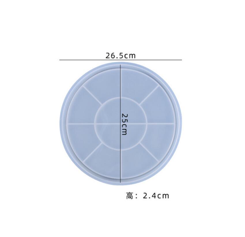 Okrągła taca żywicy epoksydowej formy talerz na owoce pokładzie podstawka silikonowe formy DIY rzemiosło ozdoby: M