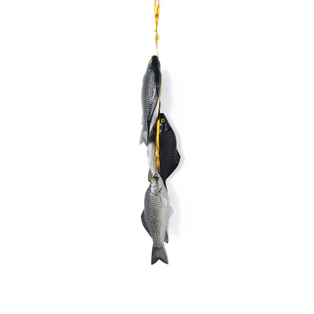 Kunstmatige Foam Groenten Planten Knoflook Nep Ui Maïs Vissen Opknoping String Home Decoratie Fotografie Rekwisieten: Black Fish 3pcs 55cm
