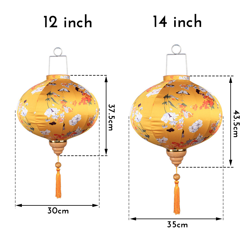 Linterna de seda china para decoración de fiestas, farol de estilo antiguo, Palacio de Vietnam, restaurante, sala de té, Festival de medio Otoño, 12/14 pulgadas