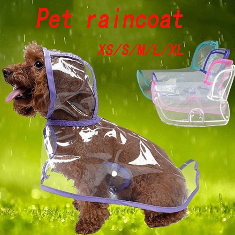 Waterproof and fashionable PU transparent raincoat for pets small and medium-sized dog two-legged dog cat raincoat
