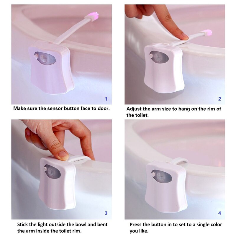 AYEVIN – siège de toilette, lampe automatique à capteur de mouvement humain, veilleuse à activation sensible, accessoires de salle de bain