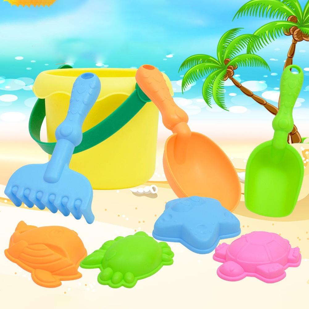 8 pièces enfants en plein air plage seau pelle râteau moule eau sable jouer maison jouet ensemble enfants Fun plage jeux de fête