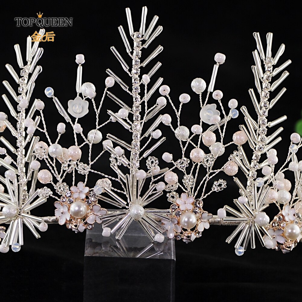 TOPQUEEN HP218-S Wedding hair tiara chinese bridal hair accessories handmade bridal crown and tiara diamond wedding headband