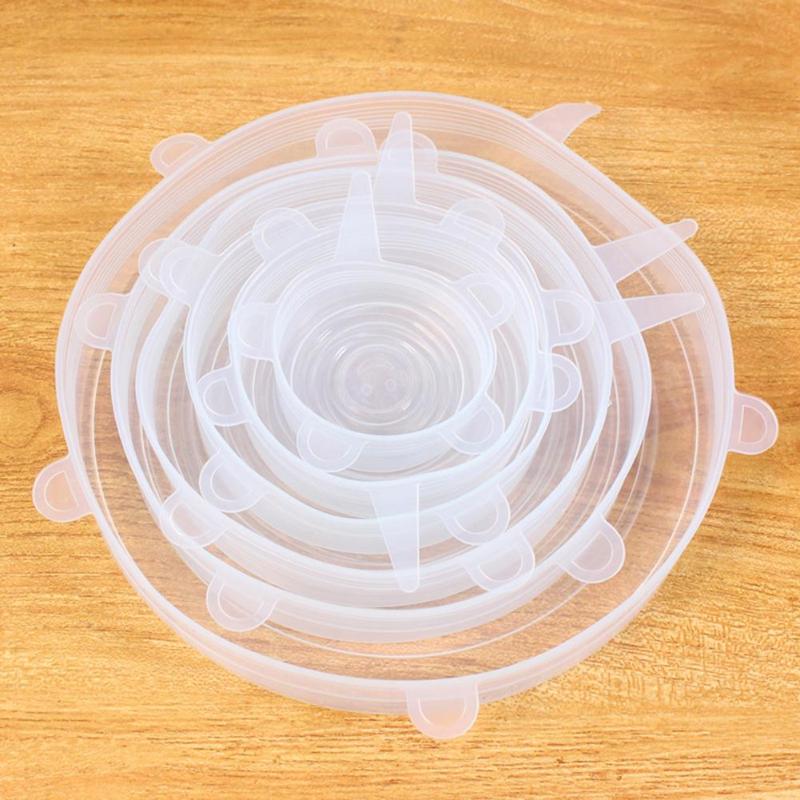 1PC Herbruikbare Stretch Siliconen Deksels Voedsel Wrap Bowl Pot Pan Cover Rubber Vers houden Deksel Voor Voedsel Kom pot Keuken Gadget