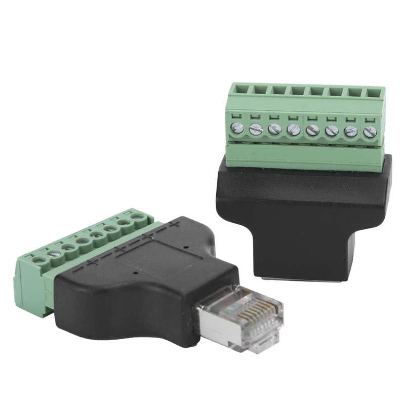 RJ45 Male Female to 8 Pin Adapter RJ45 Female Male to Screw Terminal 8 Pin CCTV Digital DVR Adapter Connector