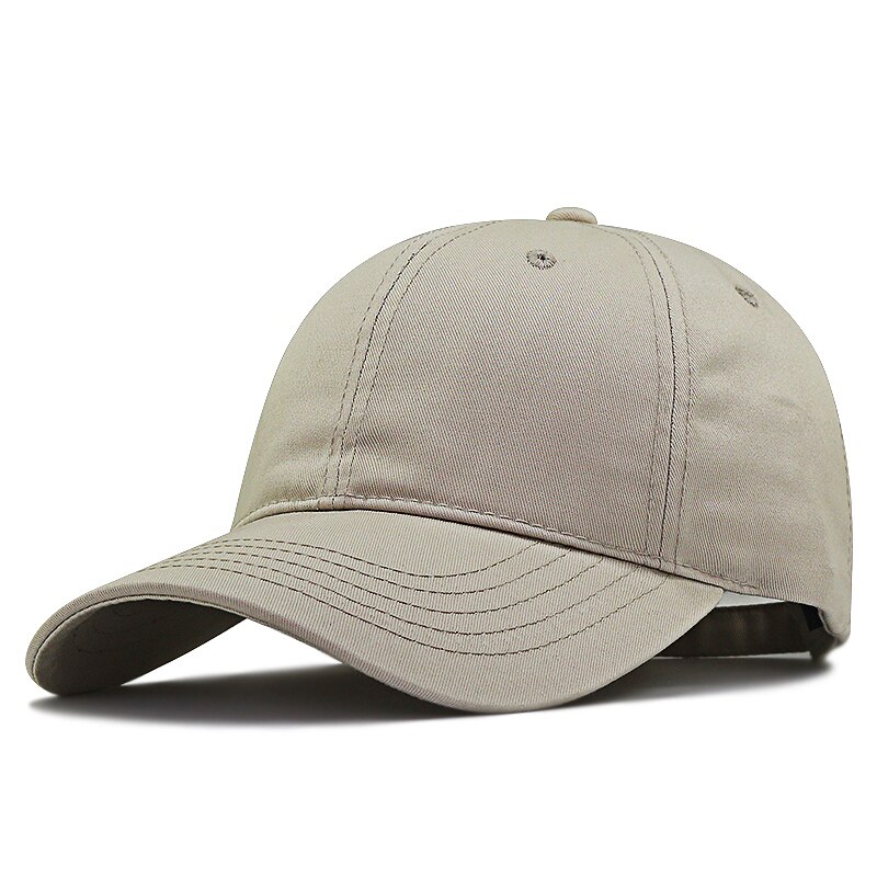 Stort hode mann stor størrelse baseballhatter sommer utendørs solhatt menn bomull pluss størrelse sport cap 56-60cm 61-68cm: Khaki / 55-60cm