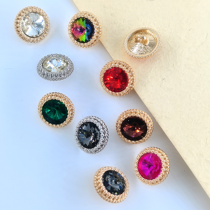 boutons à coudre couture materiel accessoires couture bouton bouton couture Boutons ronds en strass de , 12.5/15/18/21MM, boutons de en métal doré pour vêtements, accessoires de couture, bricolage