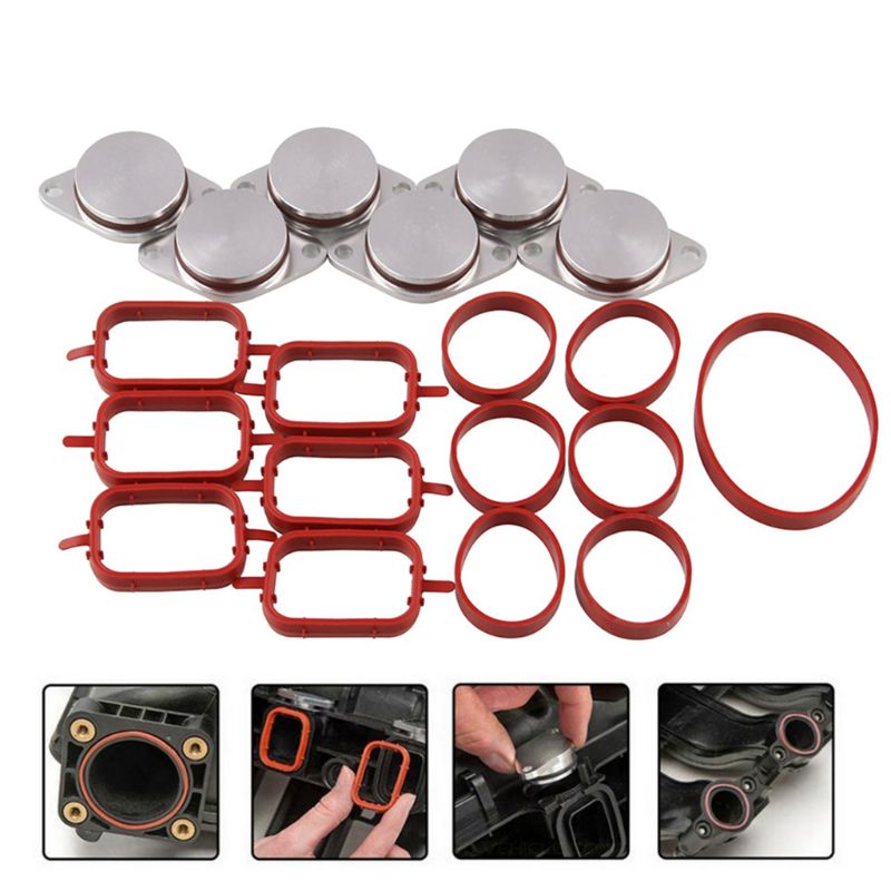 6X 33MM for BMW diesel swirl blanks flaps repair delete kit with intake gaskets