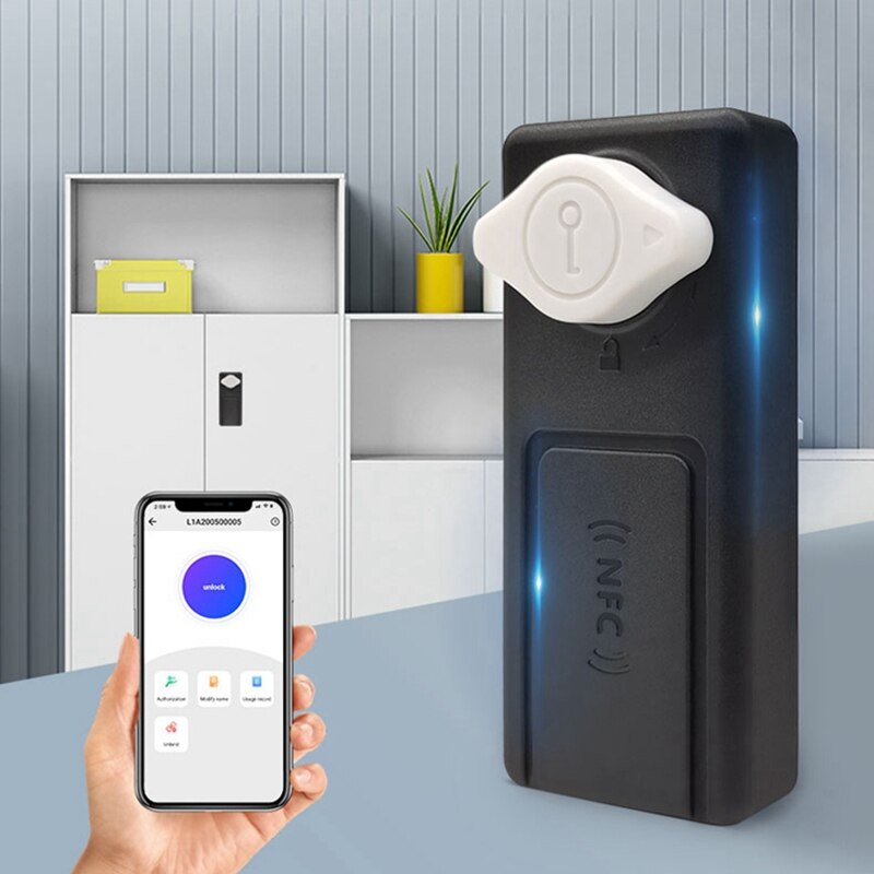Cerradura inteligente RFID NFC para puerta de armario, dispositivo de cierre electrónico con tarjeta inteligente, Control por aplicación móvil, sin batería, sin Wifi