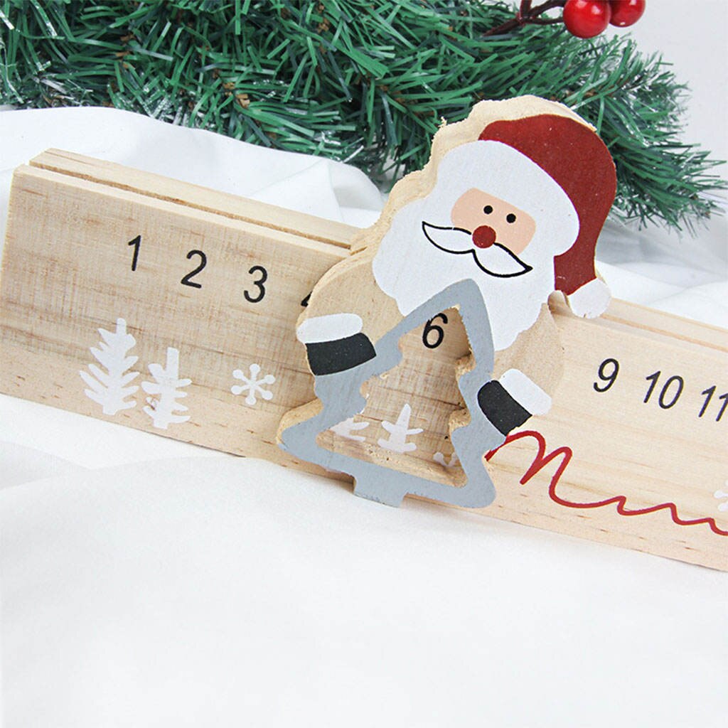 Diy Leuke Kerst Houten Cartoon Kerstman Advent Kalender Ornamenten