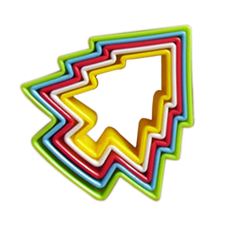 WALFOS 1 set Cookies cutter slicer frame cake diy mold hartvorm decor edge cutter party plastic cookies maker pastry gereedschap: The tree