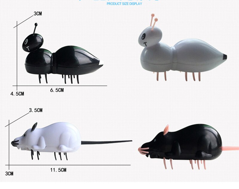 [MPK Store] Battery Operated Cat Toy, Black Ant/Mouse, White Ant/Mouse, Electric Fast Moving Toy, Cats-go-crazy Toy Series