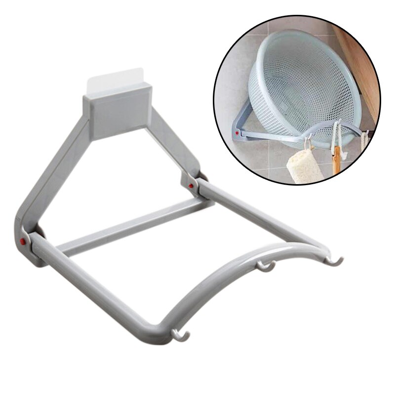 Bathroom Washbasin Rack Automatic Rebound Basin Rack with Suction Cup for Basin Hanging H99F: Gray