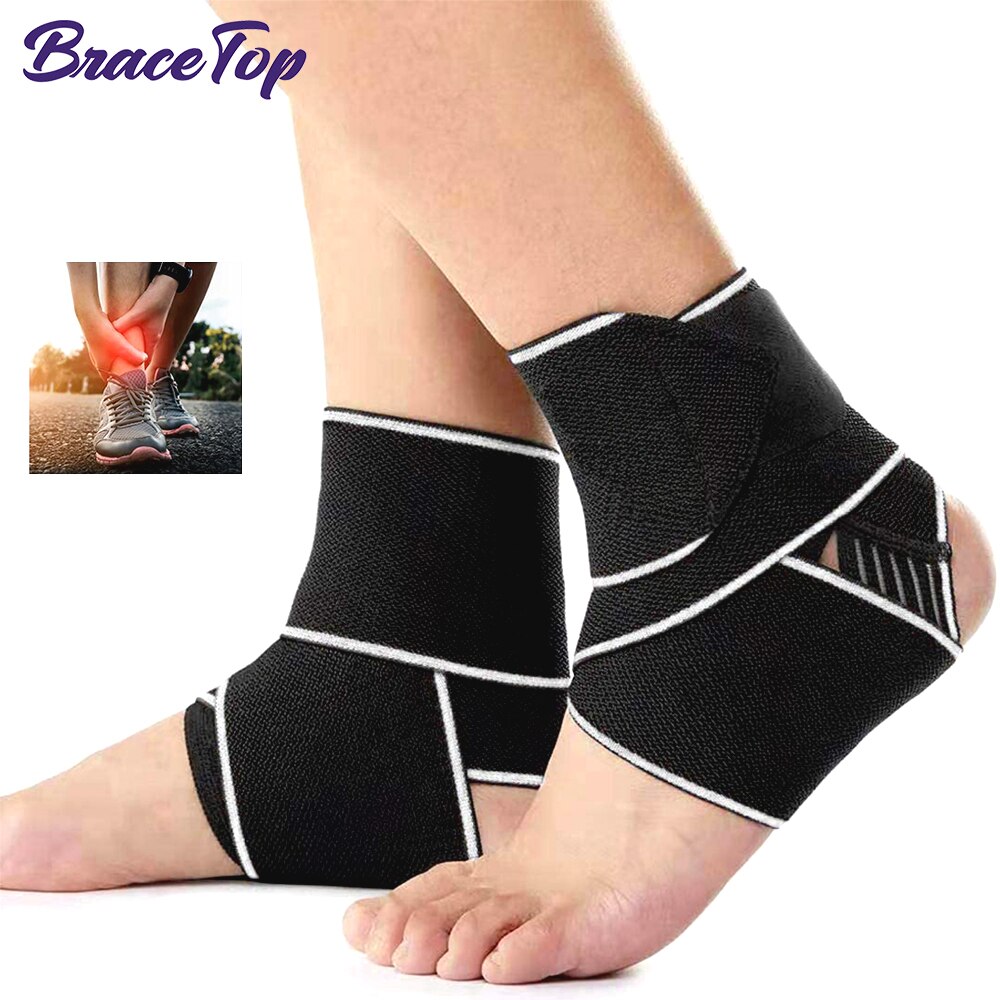 BraceTop 1 Paar Sport Knöchel Gurt Druck Knöchel Unterstützung Fitnessstudio Basketball Volleyball Badminton Tanzen Knöchel befestigen Schutz