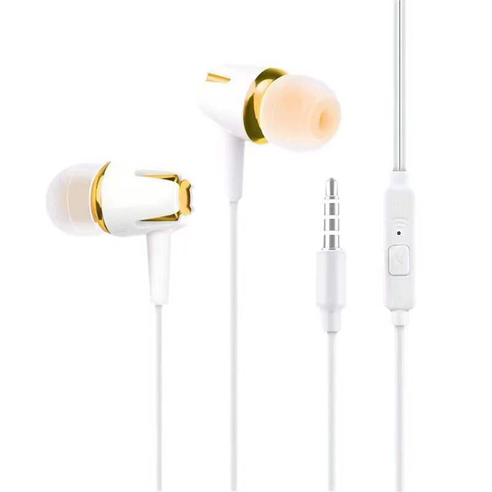 Sales Premium In-ear Earphone Headset Noise Cancelling Wired With ABS Portable Built-in Microphone Mic Compatible Parts: WHITE
