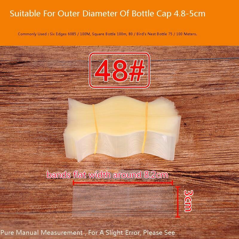 400 pièces/taille thermorétractable PVC bandes pour bouteille en verre bouche joint capuchon rétractable en plastique haut joint bandes posé à plat largeur X bande haute: 48N