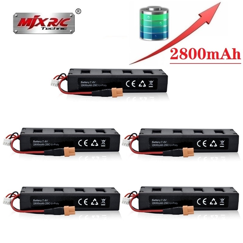 Upgrade 7.4V 2800Mah Batterij Voor Mjx R/C Bugs3 / B3 Li-Po Batterij Voor Mjx b3 Rc Quadcopter Onderdelen Accessoires 1/2/3/5Pcs