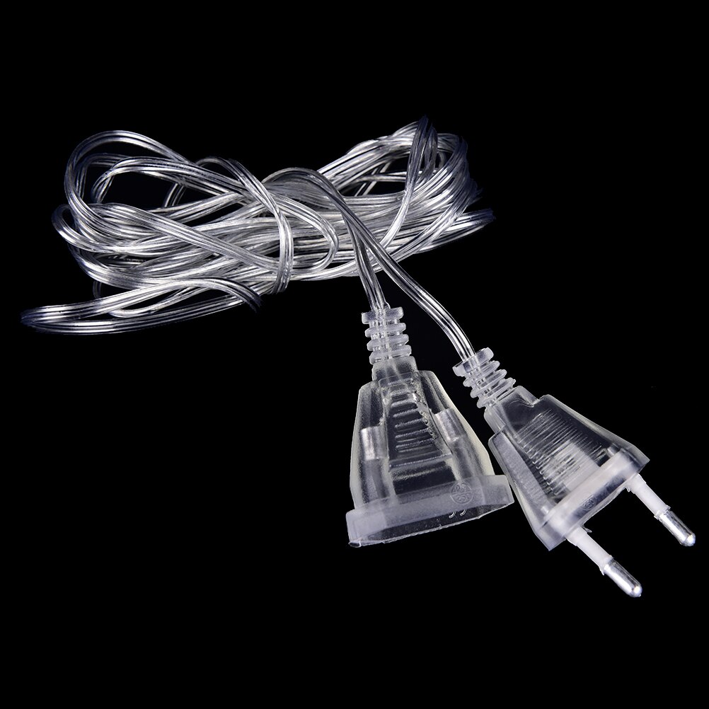 3m eu stik/us stik til led string julelys have hjem guirlande fest udsmykning forlænger gennemsigtig ledning: Eu-stik