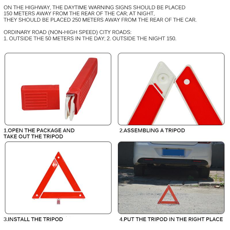 Car Vehicle Emergency Breakdown Warning Sign Triangle Reflective Road Safety