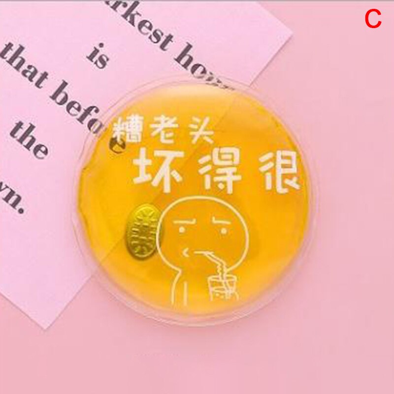 Transparent Mini 1PCS Winter Reusable Gel Hand Warmer Cute Funny Word Print Instant Heating Pack Warmer: C