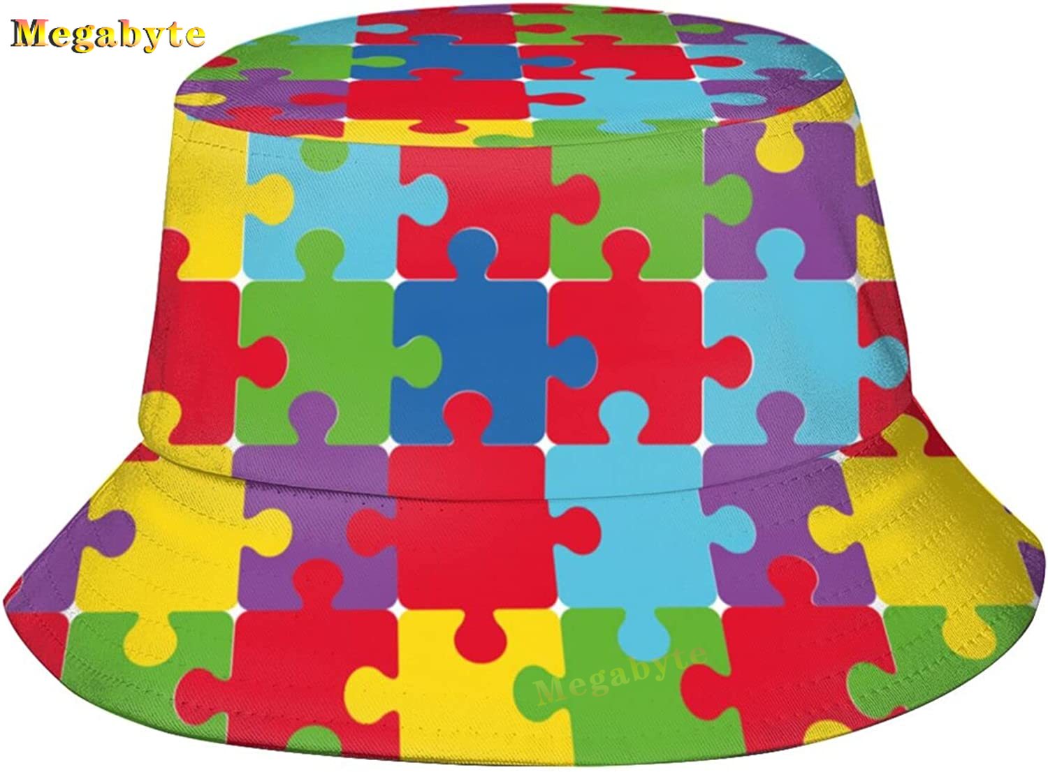 Autism Bucket Hats Autism Awareness Fishman Hat Summer Travel Beach Sun Hat Outdoor Fisherman Cap: SKY BLUE