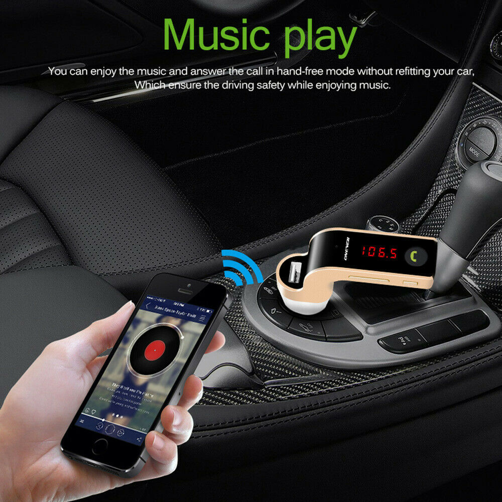 Car G7 Bluetooth FM Transmitter Hands-free Bluetooth Car Kit Radio MP3 Player USB Charger Port Kit with MIC LCD Car Accessories
