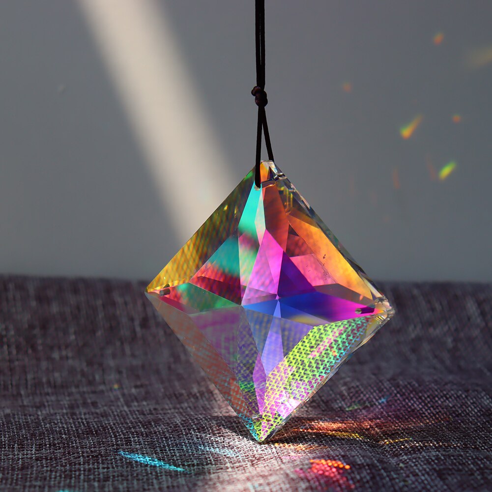 1Pcs Kristallen Opknoping Prism Rainbow Maker Kroonluchter Kristallen Hanger Daalt Diy Ornament Craft Huis Wedding Garden Decor