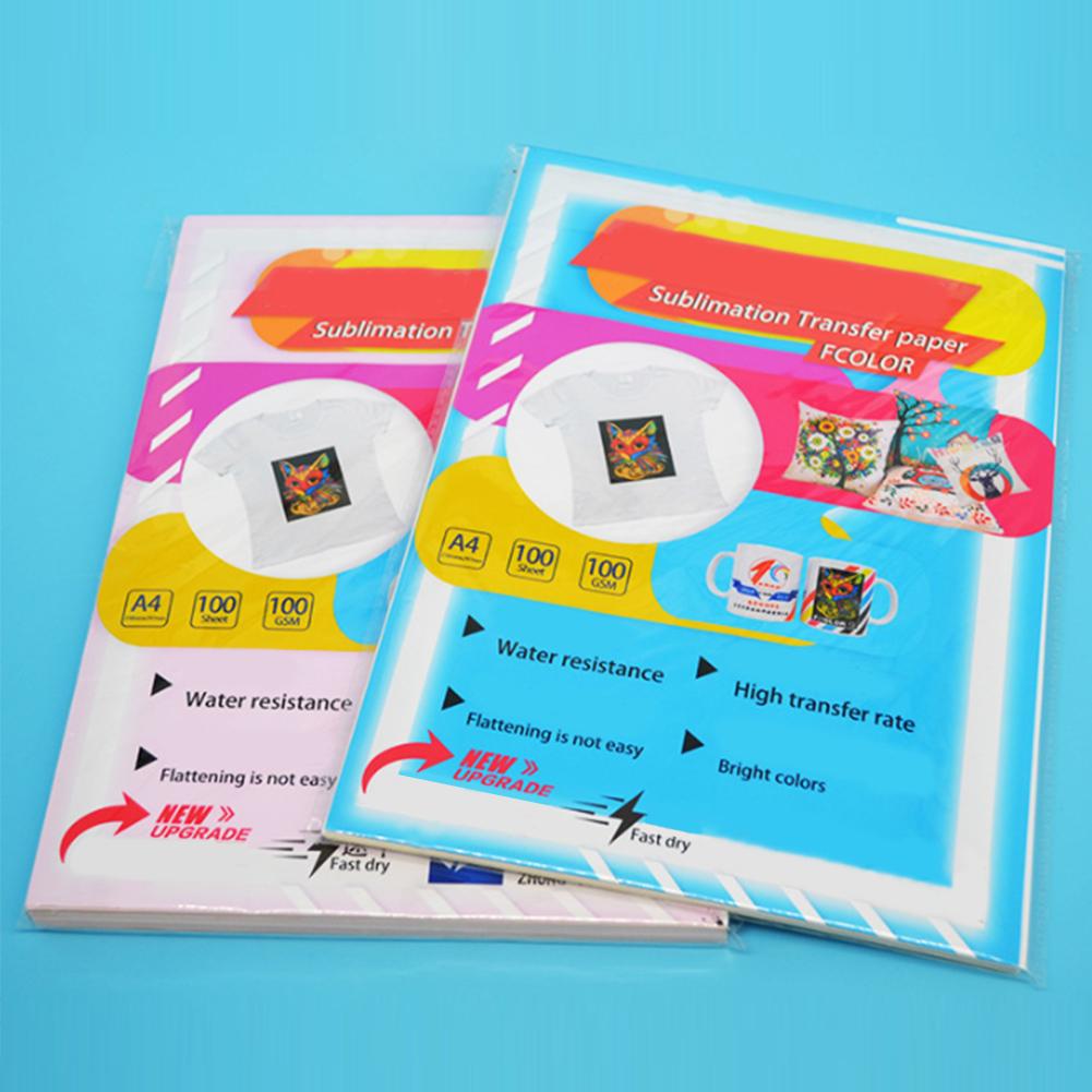100PCS T-Shirt A4 Heat Transfer Paper Printing Paper Clear Inkjet Waterslide Decal Paper For Non-cotton Clothes T-shirt