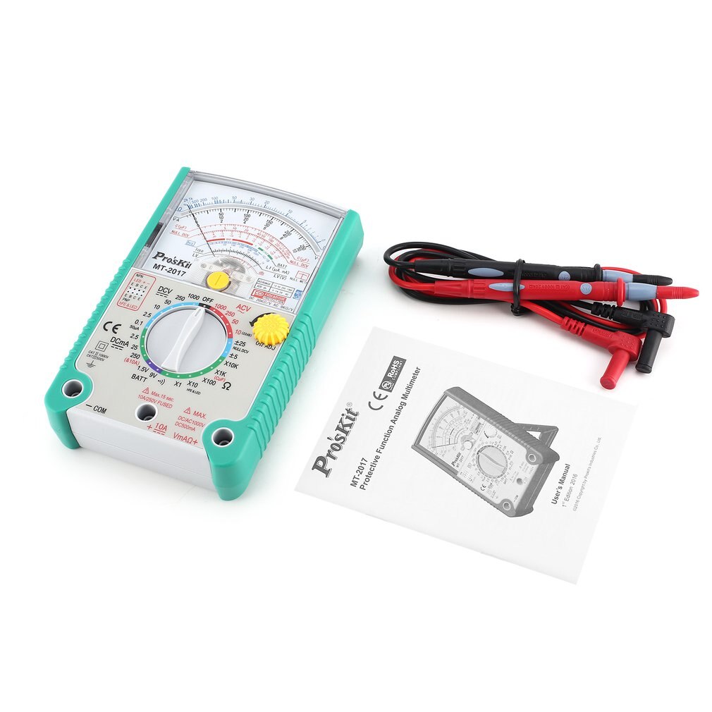 Proskit MT AC/DC Analog Graph Pointer Multimeter Ammeter Resistance Capacitance Diode Volt Amp Ohm Hfe LED Meter Electrical